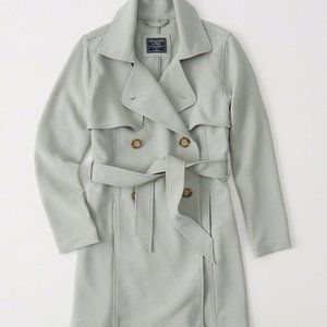 Abercrombie & Fitch Drapey Trench Coat Mint Green (Size S)